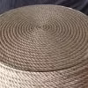 table basse corde et pneu vue sur plateau en verre