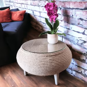 Table basse en corde et pneu