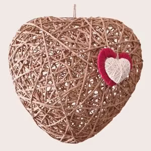 Décoration cœur en corde de jute