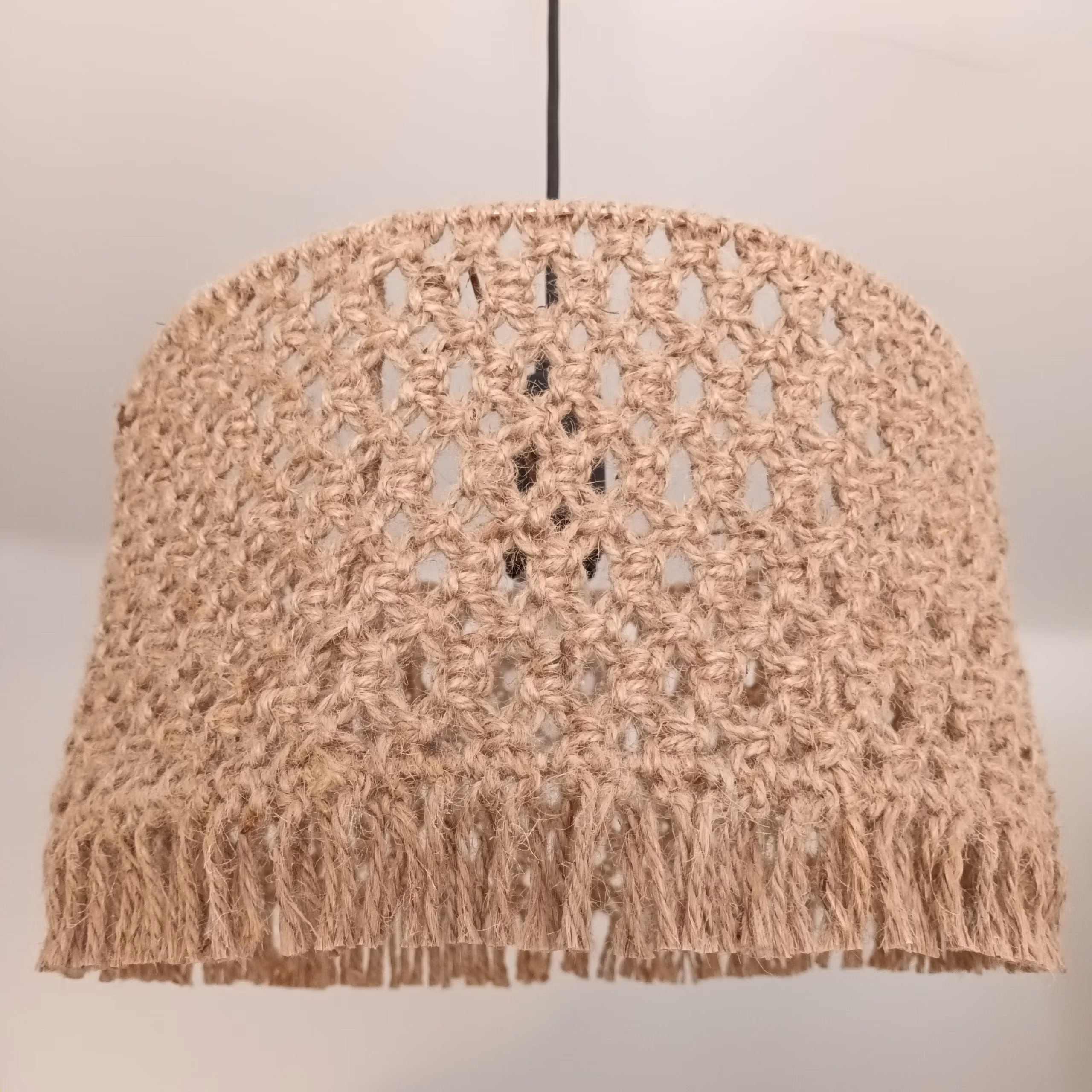 abat-jour en corde de jute suspension