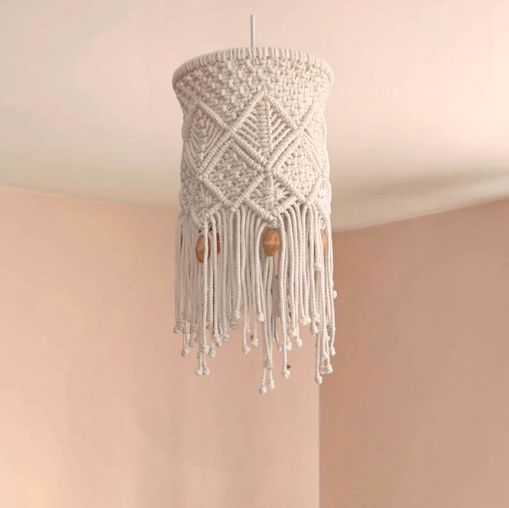 lampe suspension macramé recyclée