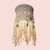 lampe suspension macramé éclairée