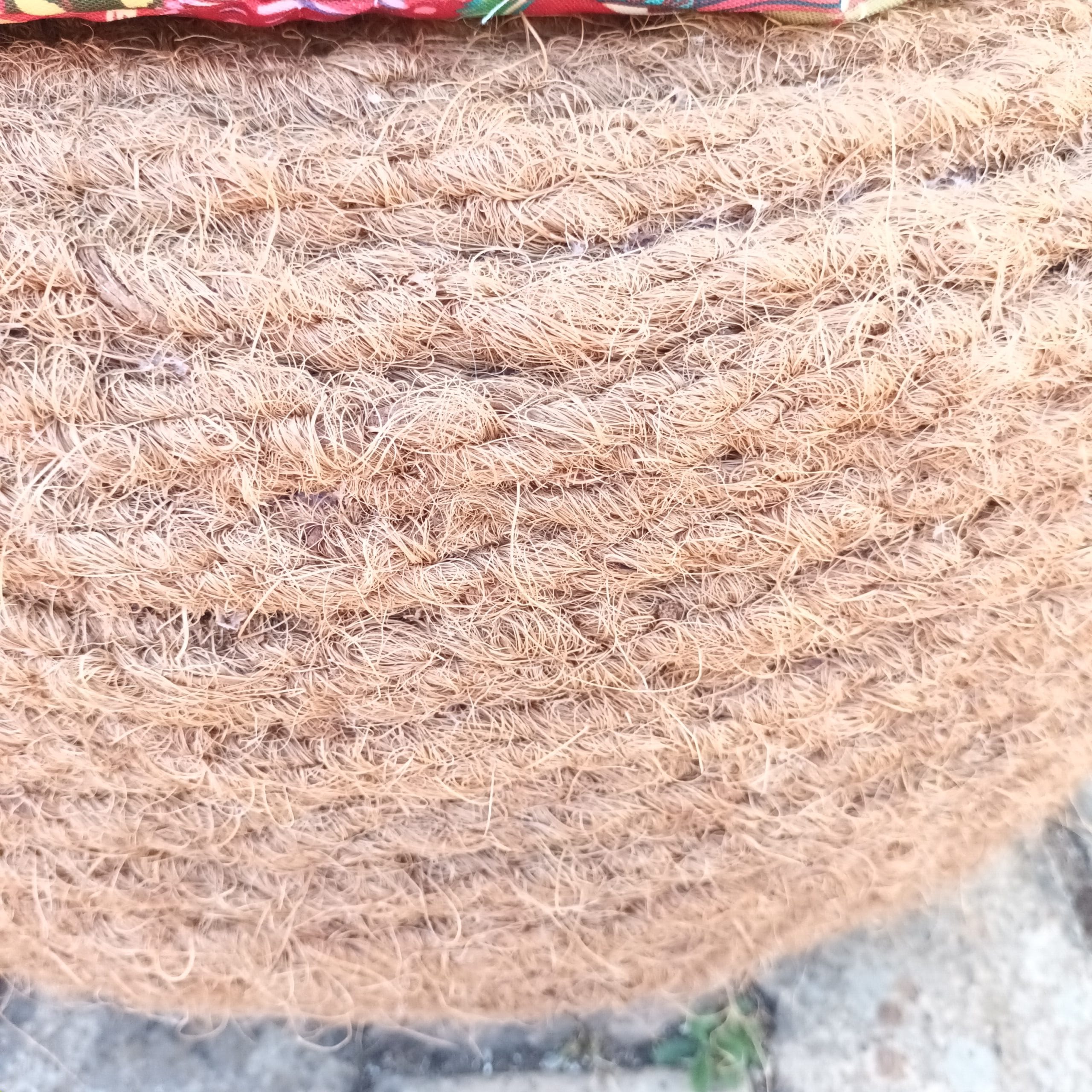 corde de coco pouf pouf d'extérieur en corde de coco détail sur la corde