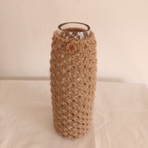 Vase bouteille – transparent/jute