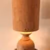 lampe à poser en bois et liège avec éclairage