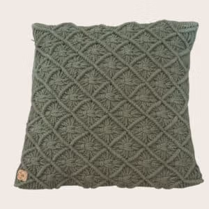 Coussin macramé 40×40 – avocat
