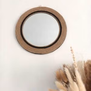 Miroir mural corde de jute