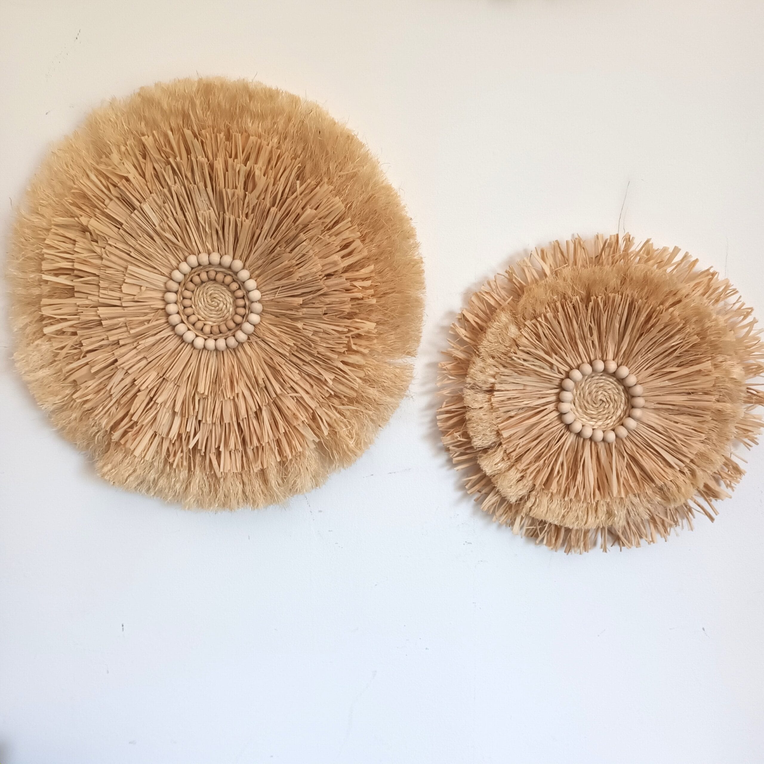 décoration murale raphia et sisal en deux tailles