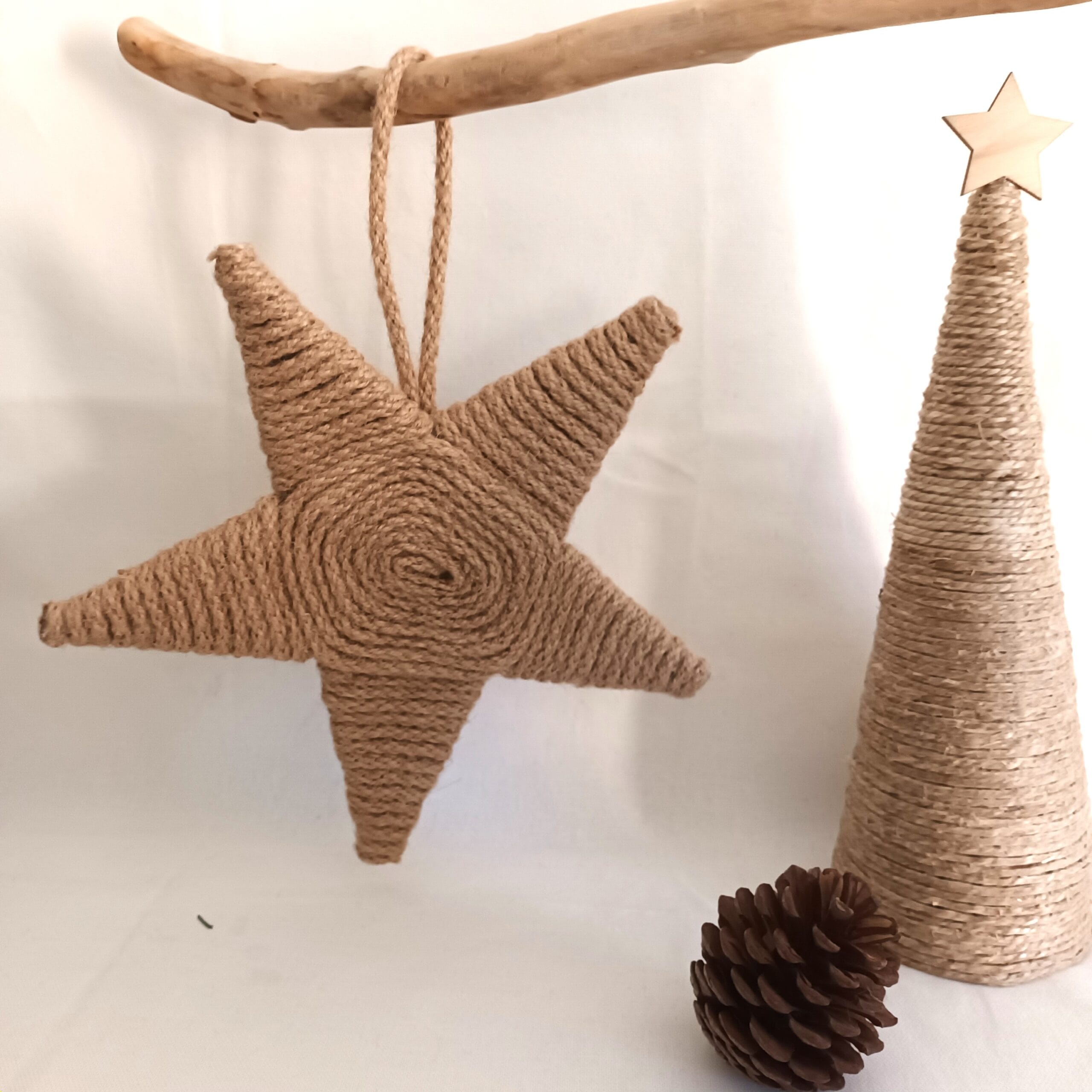 étoile de Noël en corde de jute